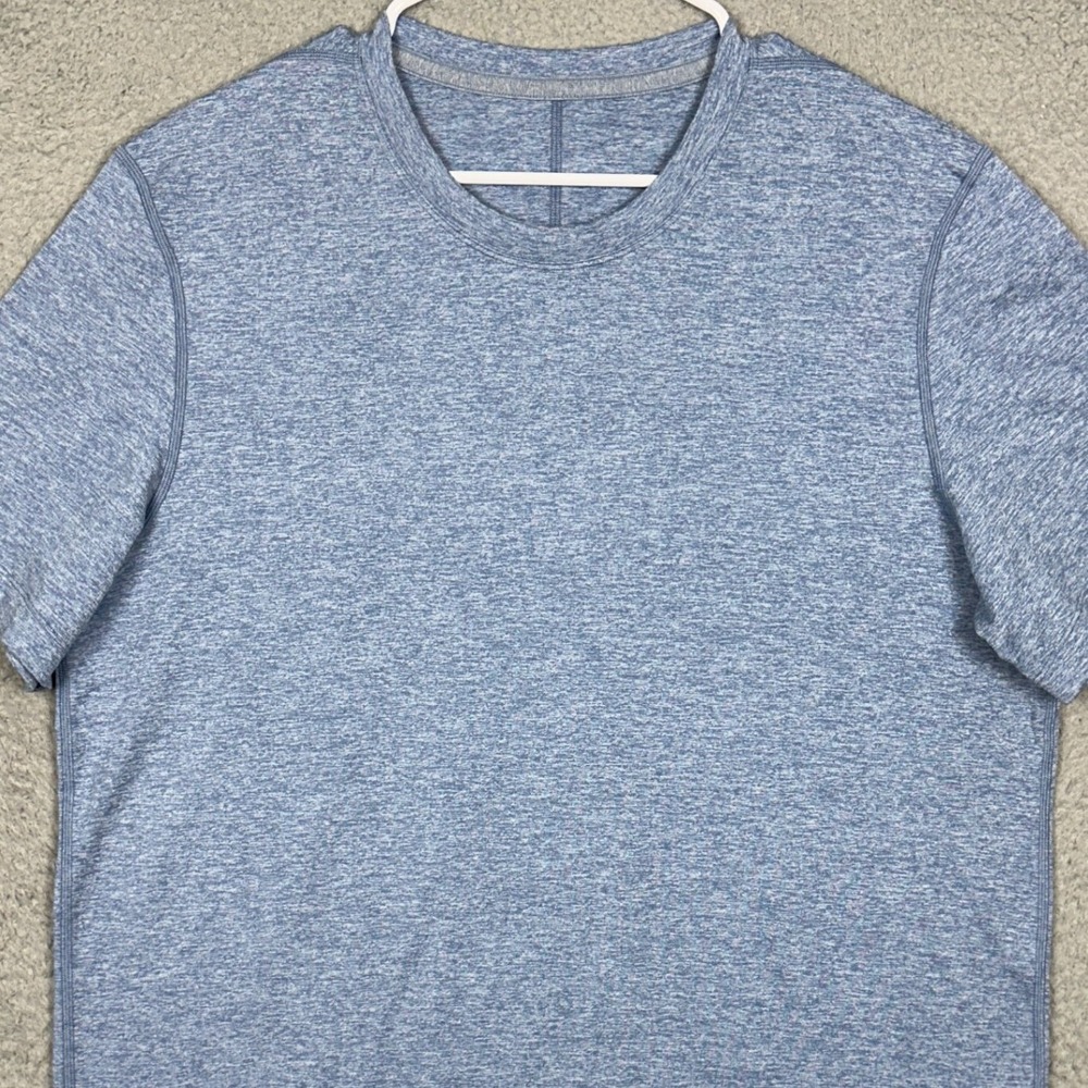 Lululemon T-Shirt Mens Large Metal Vent Tech Blue Heathered Short Sleeve Tee EUC